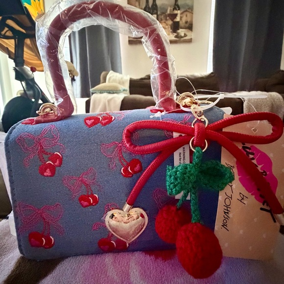 Betsey Johnson Handbags - Luv Betsey by Betsey Johnson Denim Cherry Bow Crossbody / Handbag NWT